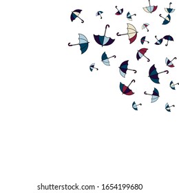 Pretty summer background with umbrellas. Umbrellas In Cartoon Free Style. Pattern Art Illustration Vector
