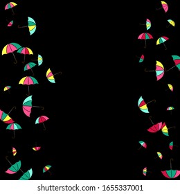 Pretty summer background with umbrellas. Umbrellas In Cartoon Free Style. Pattern Art Illustration Vector
