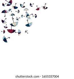 Pretty summer background with umbrellas. Umbrellas In Cartoon Free Style. Pattern Art Illustration Vector
