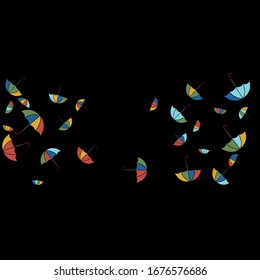 Pretty summer background with umbrellas. Umbrellas In Cartoon Free Style. Pattern Art Illustration Vector
