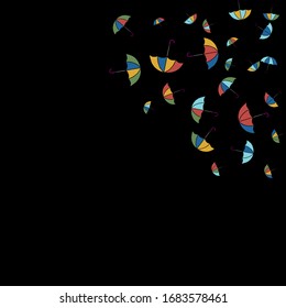 Pretty summer background with umbrellas. Umbrellas In Cartoon Free Style. Pattern Art Illustration Vector
