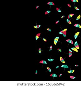 Pretty summer background with umbrellas. Umbrellas In Cartoon Free Style. Pattern Art Illustration Vector

