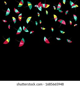 Pretty summer background with umbrellas. Umbrellas In Cartoon Free Style. Pattern Art Illustration Vector
