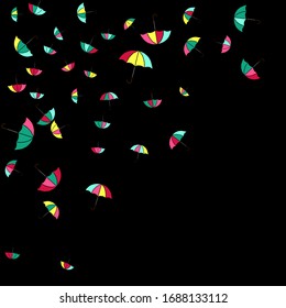 Pretty summer background with umbrellas. Umbrellas In Cartoon Free Style. Pattern Art Illustration Vector
