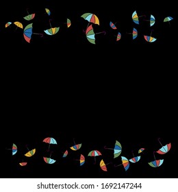 Pretty summer background with umbrellas. Umbrellas In Cartoon Free Style. Pattern Art Illustration Vector
