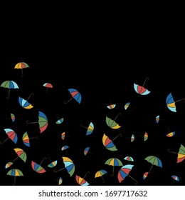Pretty summer background with umbrellas. Umbrellas In Cartoon Free Style. Pattern Art Illustration Vector

