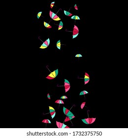 Pretty summer background with umbrellas. Umbrellas In Cartoon Free Style. Pattern Art Illustration Vector

