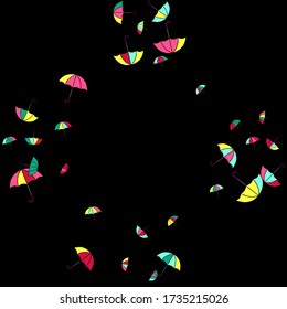Pretty summer background with umbrellas. Umbrellas In Cartoon Free Style. Pattern Art Illustration Vector
