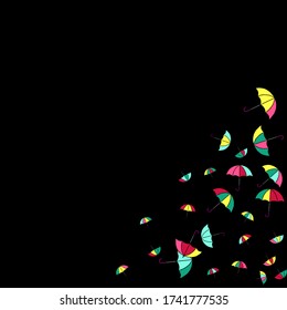 Pretty summer background with umbrellas. Umbrellas In Cartoon Free Style. Pattern Art Illustration Vector
