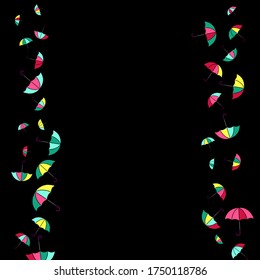 Pretty summer background with umbrellas. Umbrellas In Cartoon Free Style. Pattern Art Illustration Vector
