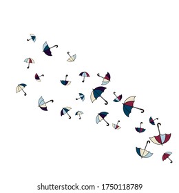 Hübscher Sommerhintergrund mit Regenschirmen. Regenschirme im Cartoon Free Style. Musterkunstillustrations-Vektorgrafik
