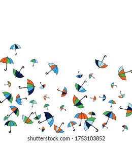 Bonito fondo de verano con paraguas. Sombrillas De Estilo Libre De Dibujos. Vector de ilustración de patrones
