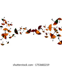 Pretty summer background with umbrellas. Umbrellas In Cartoon Free Style. Pattern Art Illustration Vector
