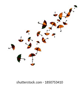 Pretty summer background with umbrellas. Umbrellas In Cartoon Free Style. Pattern Art Illustration Vector
