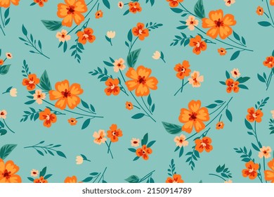 Pretty summer seamless background with small flowers