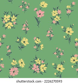 Pretty summer seamless background with small flowers