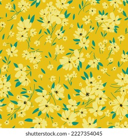 Bonito fondo fluido de verano con flores pequeñas