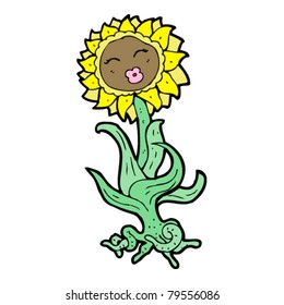pretty sunflower cartoon