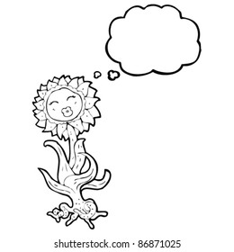 caricatura de girasol bonito