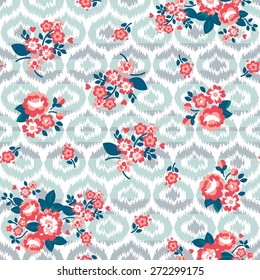 Pretty Tea Rose Ikat - Seamless Repeat Tile