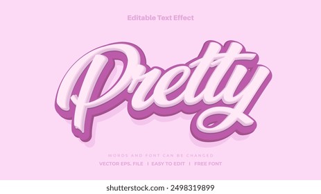 Pretty text effect, Editable text cute and fun style.