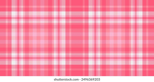 Pretty textile plaid tartan, fire vector fabric background. Ornamental pattern texture check seamless in red and light colors palette.