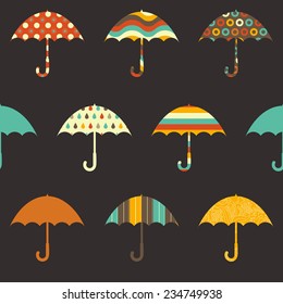 Pretty Umbrellas Seamless Pattern