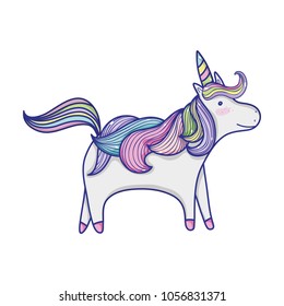 pretty unicorn with nice hair and horn