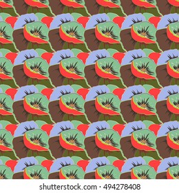 Pretty varicolored floral print. Motley seamless pattern. Vector abstract flower background.