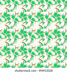Pretty varicolored floral print. Motley seamless pattern. Vector abstract flower background.