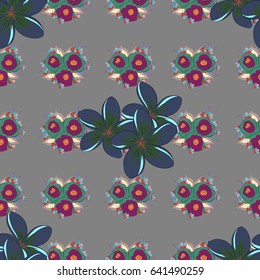 Pretty varicolored floral print. Motley seamless pattern. Vector abstract flower background.
