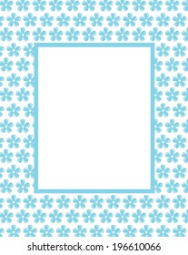 Pretty Vector Flower Patterned Frame and Invitation Template