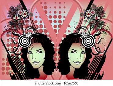 pretty vector girl