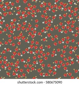 Pretty vector seamless pattern of many small flowers. High coverage millefleurs. Floral background for textile, design, book and diary covers, wallpapers, print, gift packaging and scrapbook