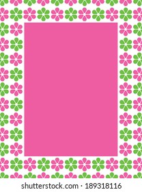 Pretty Vector Spring Flower Frame and Invitation Template