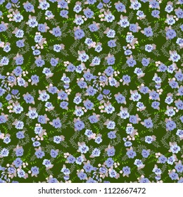 Pretty vintage feedsack pattern in small flowers. Millefleurs. Floral sweet seamless background for textile, fabric, covers, wallpapers, print, gift wrap, scrapbooking, quilting, decoupage.