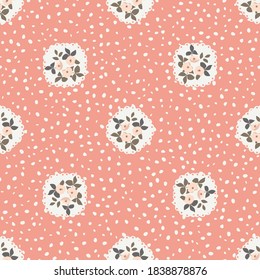 Pretty vintage feedsack pattern in small flowers. Millefleurs. Floral sweet seamless background for textile, fabric, covers, wallpapers, print, gift wrap, scrapbooking, quilting, decoupage.