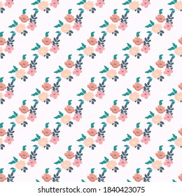 Pretty vintage feedsack pattern in small flowers. Millefleurs. Floral sweet seamless background for textile, fabric, covers, wallpapers, print, gift wrap, scrapbooking, quilting, decoupage.