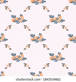 Pretty vintage feedsack pattern in small flowers. Millefleurs. Floral sweet seamless background for textile, fabric, covers, wallpapers, print, gift wrap, scrapbooking, quilting, decoupage.