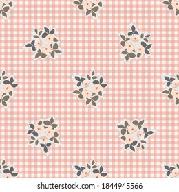 Pretty vintage feedsack pattern in small flowers. Millefleurs. Floral sweet seamless background for textile, fabric, covers, wallpapers, print, gift wrap, scrapbooking, quilting, decoupage.