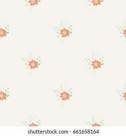 Pretty vintage feedsack pattern in small flowers. Millefleurs. Floral sweet seamless background for textile, fabric, covers, wallpapers, print, gift wrap, scrapbooking, quilting, decoupage.