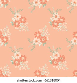 Pretty vintage feedsack pattern in small flowers. Millefleurs. Floral sweet seamless background for textile, fabric, covers, wallpapers, print, gift wrap, scrapbooking, quilting, decoupage.