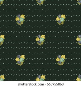 Pretty vintage feedsack pattern in small flowers. Millefleurs. Floral sweet seamless background for textile, fabric, covers, wallpapers, print, gift wrap, scrapbooking, quilting, decoupage.