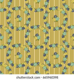 Pretty vintage feedsack pattern in small flowers. Millefleurs. Floral sweet seamless background for textile, fabric, covers, wallpapers, print, gift wrap, scrapbooking, quilting, decoupage.