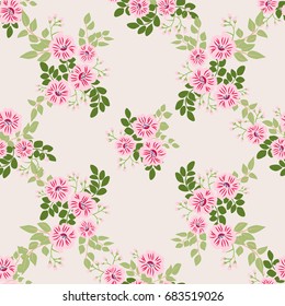 Pretty vintage feedsack pattern in small flowers. Millefleurs. Floral sweet seamless background for textile, fabric, covers, wallpapers, print, gift wrap, scrapbooking, quilting, decoupage.