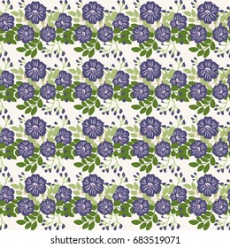 Pretty vintage feedsack pattern in small flowers. Millefleurs. Floral sweet seamless background for textile, fabric, covers, wallpapers, print, gift wrap, scrapbooking, quilting, decoupage.