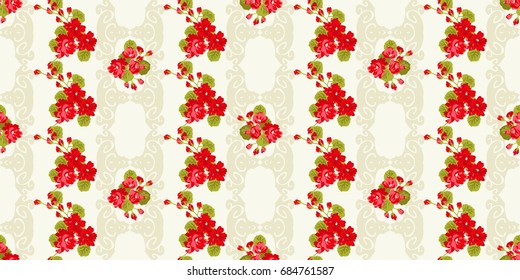 Pretty vintage feedsack pattern in small flowers. Millefleurs. Floral sweet seamless background for textile, fabric, covers, wallpapers, print, gift wrap, scrapbooking, quilting, decoupage.