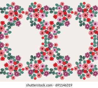 Pretty vintage feedsack pattern in small flowers. Millefleurs. Floral sweet seamless background for textile, fabric, covers, wallpapers, print, gift wrap, scrapbooking, quilting, decoupage.