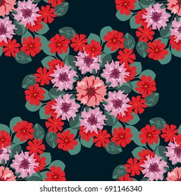 Pretty vintage feedsack pattern in small flowers. Millefleurs. Floral sweet seamless background for textile, fabric, covers, wallpapers, print, gift wrap, scrapbooking, quilting, decoupage.