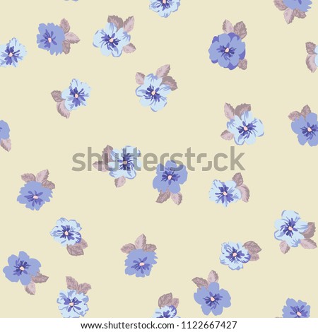 Pretty vintage feedsack pattern in small flowers. Millefleurs. Floral sweet seamless background for textile, fabric, covers, wallpapers, print, gift wrap, scrapbooking, quilting, decoupage.